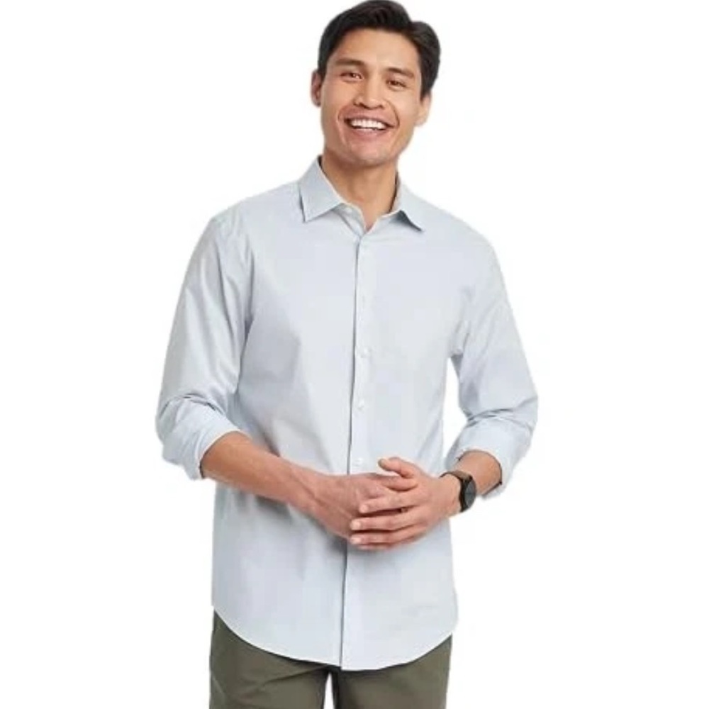 Men's Goodfellow Classic Light Blue Button-Down Shirt Sz XL New